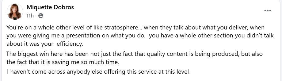Customer testimonial